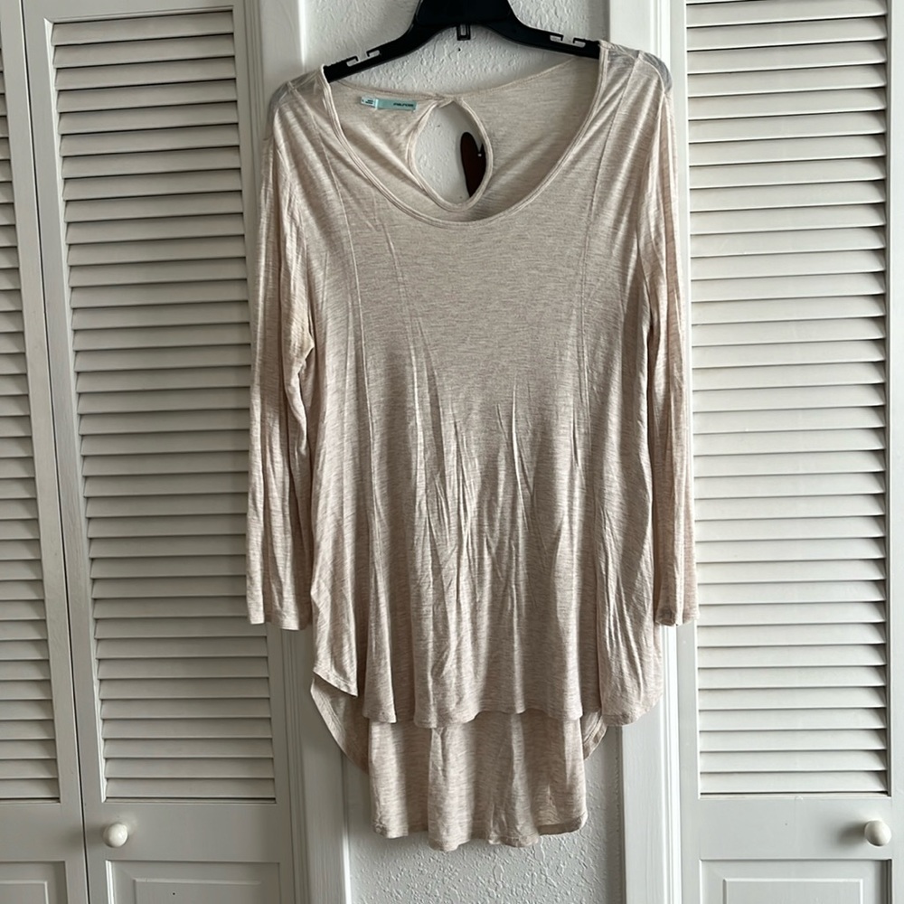 Maurices Cream 3/4 Sleeve Blouse Size L